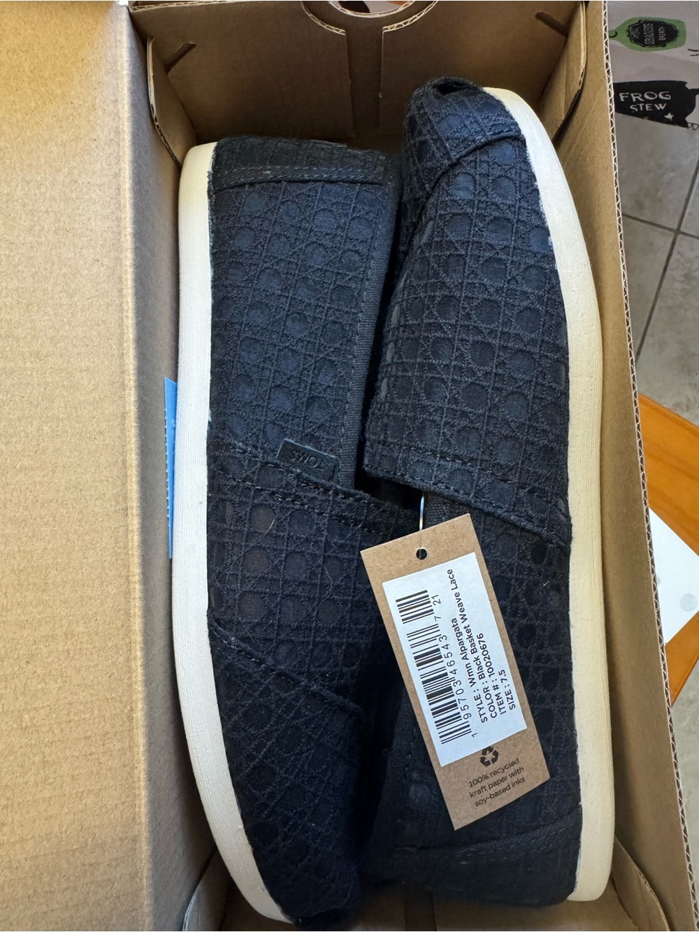 Women’s Alpargata Casual Slip-On Shoes in black basket weave